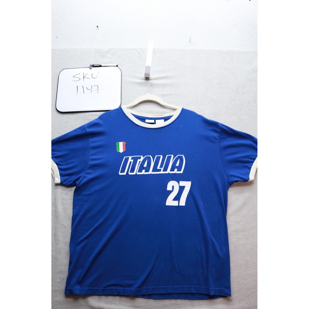 No Boundaries T-Shirt Mens XL Blue Italia 27 Ringer Short Sleeve Cotton NB14K033